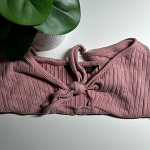 pink tied front top